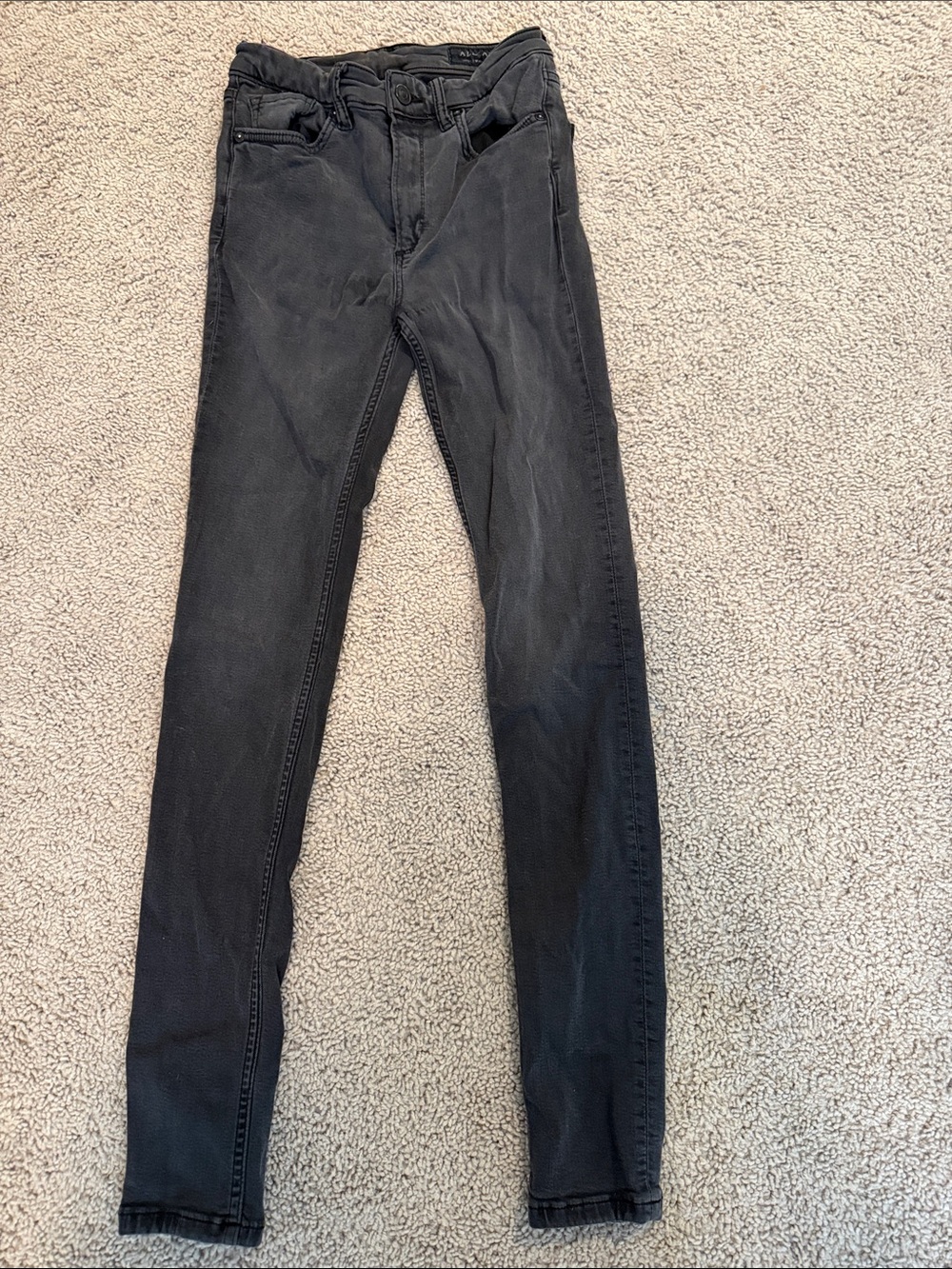 Allsaints Women’s Black Skinny Jeans with Stretch, beautiful fit for nice butt